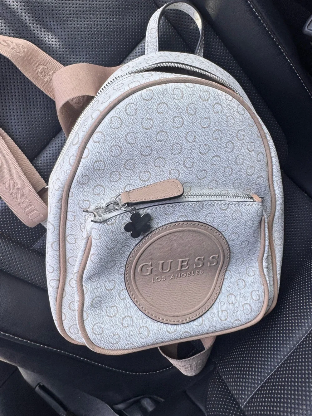 Guess Mini Logo Backpack in Beige and Tan